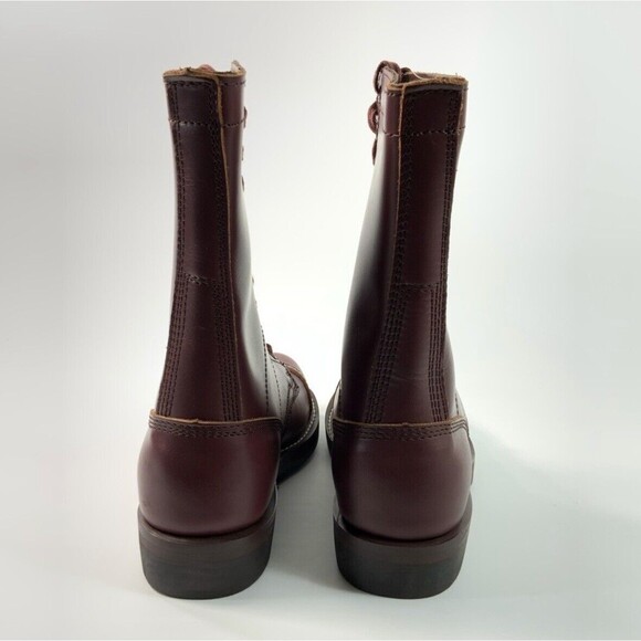 WideWay Footwear Jump Boots  Tall Combat Paratrooper Burgundy Men 6 - Picture 7 of 11